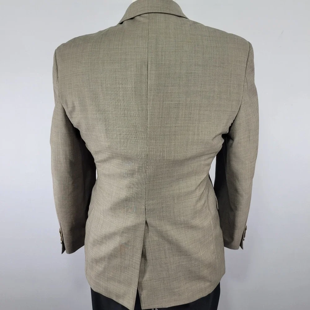 Greg Norman‎ Tasso Elba Men's Sport Coat Blazer Two Button Brown Wool 40S Slim